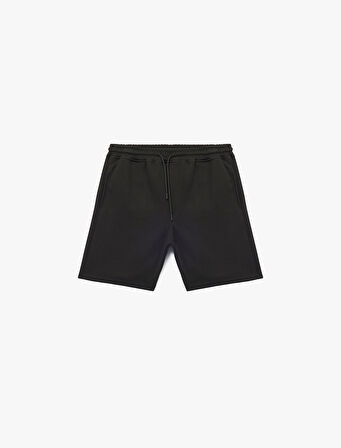 Beli Bağcıklı Cep Detaylı Kısa Spor Şort