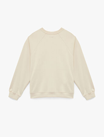 Scuba Kumaş Uzun Kollu Bisiklet Yaka Basic Sweatshirt