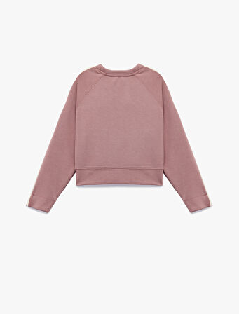 Modal Karışımlı Uzun Kollu Bisiklet Yaka Sweatshirt