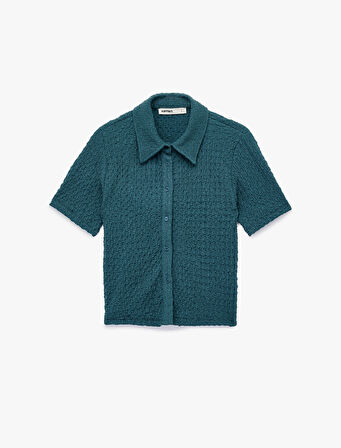 Bürümcük Kumaş Slim Fit Kısa Kollu Gömlek