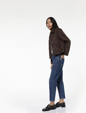 Pamuklu Yüksek Bel Regular Fit Mom Jean Pantolon - Mom Jeans