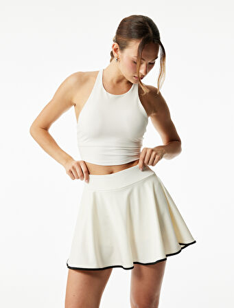 Kolsuz Bisiklet Yaka İnterlok Çapraz Sırt Askılı Kaplı Sporcu Sütyeni