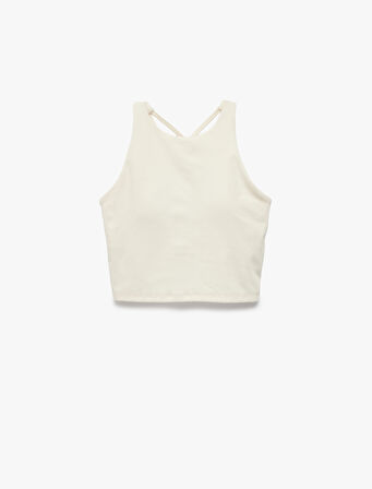 Kolsuz Bisiklet Yaka İnterlok Çapraz Sırt Askılı Kaplı Sporcu Sütyeni