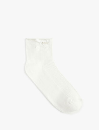 Pamuklu Fiyonklu Soket Çorap