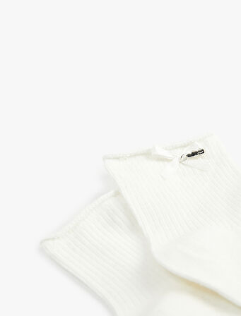 Pamuklu Fiyonklu Soket Çorap