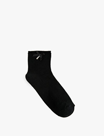 Pamuklu Fiyonklu Soket Çorap