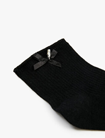 Pamuklu Fiyonklu Soket Çorap