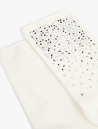 Pamuklu Taşlı Soket Çorap