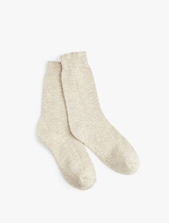 Pamuklu Desenli Soket Çorap