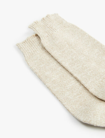 Pamuklu Desenli Soket Çorap