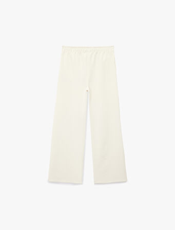 Modal Karışımlı Beli Lastikli Basic Geniş Paça Pantolon