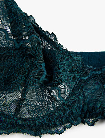 Balenli Dolgusuz Rahat Kalıp Dantelli Sütyen