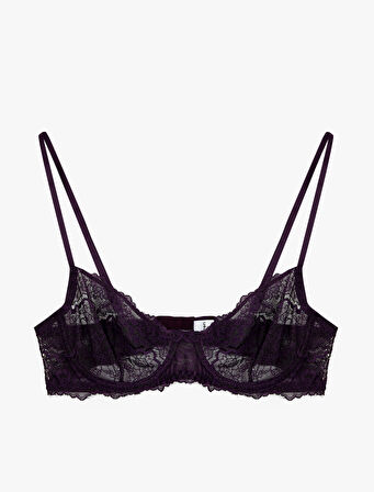 Balenli Dolgusuz Rahat Kalıp Dantelli Sütyen