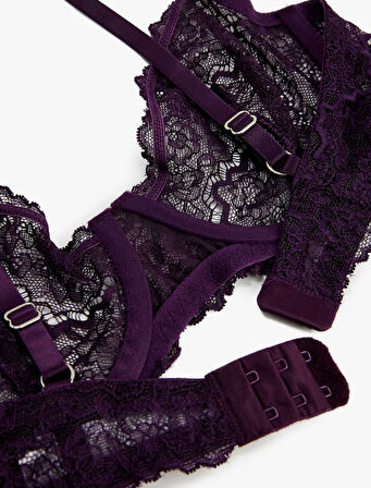 Balenli Dolgusuz Rahat Kalıp Dantelli Sütyen