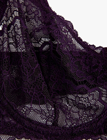 Balenli Dolgusuz Rahat Kalıp Dantelli Sütyen