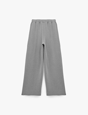 Şardonlu Rahat Kalıp Nervürlü Cepli Beli Lastikli Geniş Paça Eşofman Altı