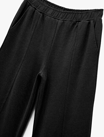 Şardonlu Rahat Kalıp Nervürlü Cepli Beli Lastikli Geniş Paça Eşofman Altı