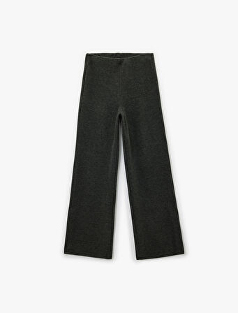 Standart Bel Düz Bol Paça Pantolon