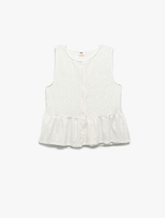 Kolsuz Bürümcük Bisiklet Yaka Brodeli Atlet