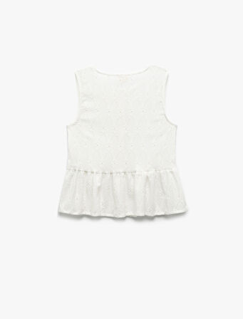 Kolsuz Bürümcük Bisiklet Yaka Brodeli Atlet