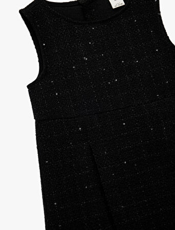 Bisiklet Yaka Kolsuz Jile Elbise