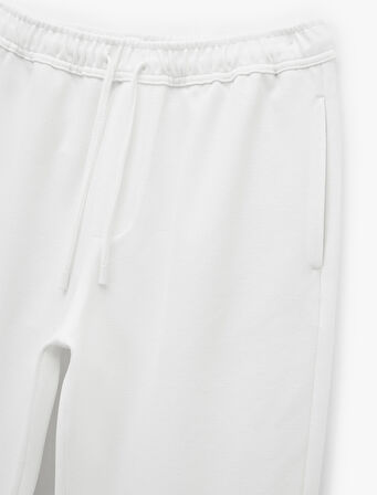 Viskon Karışımlı Duble Paça Cepli Beli Bağcıklı Pantolon