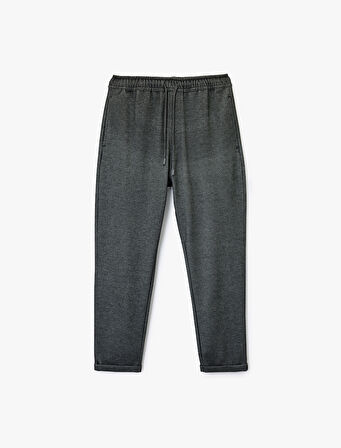 Viskon Karışımlı Duble Paça Cepli Beli Bağcıklı Pantolon