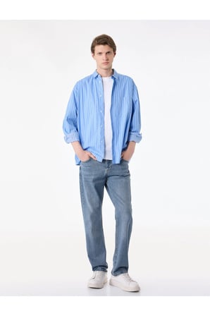 Normal Bel Pamuklu Cepli Straight Fit Jean Pantolon - Mark Jean