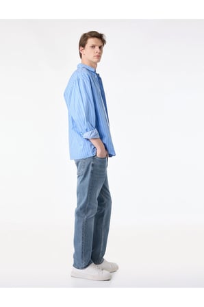 Normal Bel Pamuklu Cepli Straight Fit Jean Pantolon - Mark Jean