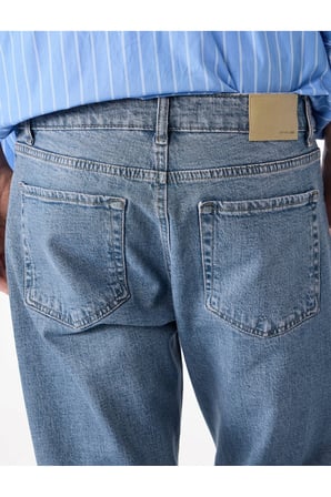 Normal Bel Pamuklu Cepli Straight Fit Jean Pantolon - Mark Jean