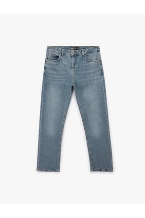 Normal Bel Pamuklu Cepli Straight Fit Jean Pantolon - Mark Jean