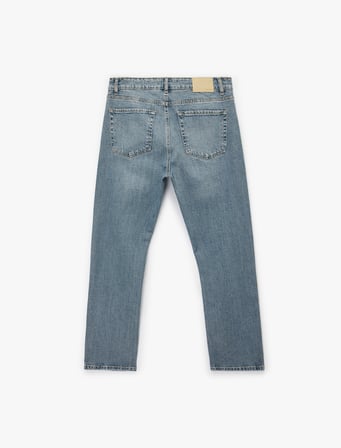 Normal Bel Pamuklu Cepli Straight Fit Jean Pantolon - Mark Jean