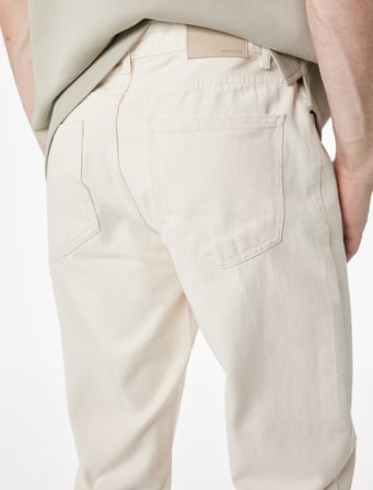 Normal Bel Pamuklu Vintage Straight Fit Jean Pantolon
