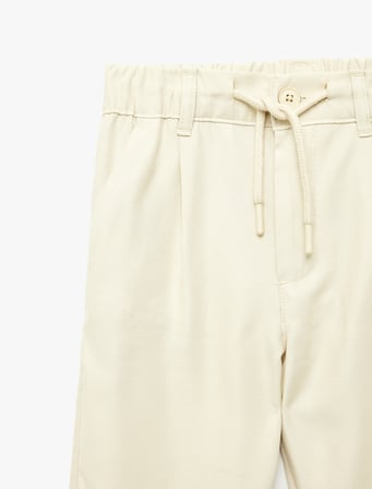 Beli Lastikli Düğmeli Viskon Basic Pantolon