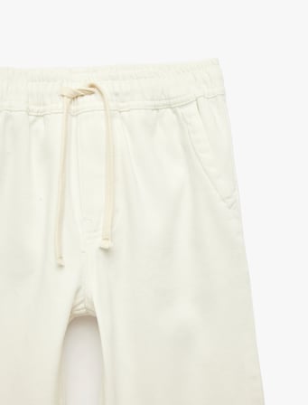 Pamuklu Beli Bağcıklı Cepli Rahat Kesim Denim Pantolon
