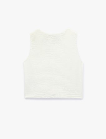 Bürümcük Kumaş Slim Fit V Yaka Düğmeli Yelek