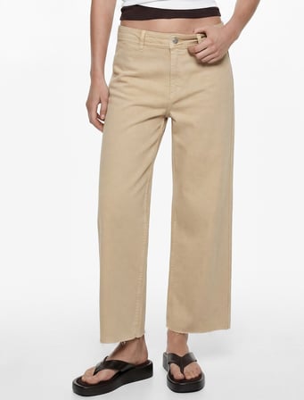 Normal Bel Rahat Kalıp Kesik Paça Jean Pantolon - Culoette Jean