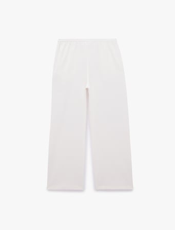 Viskon Keten Karışımlı Beli Bağcıklı Geniş Paça Pantolon