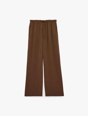 Beli Bağcıklı Geniş Paça Aerobin Pantolon