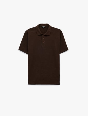 Regular Fit Kısa Kollu Düğmeli Polo Yaka Tişört