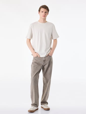 Regular Fit Bisiklet Yaka Pamuklu Basic Kısa Kollu Tişört