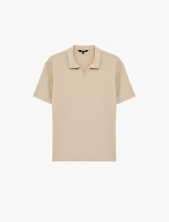 Regular Fit Kısa Kollu Dokulu Polo Yaka Tişört