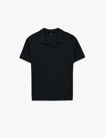 Regular Fit Kısa Kollu Pamuklu Fitilli Polo Yaka Tişört