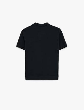 Regular Fit Kısa Kollu Pamuklu Fitilli Polo Yaka Tişört