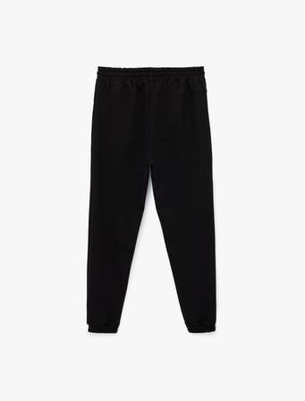 Regular Fit Fermuarlı Cepli Pamuklu Beli Bağcıklı Jogger Eşofman Altı