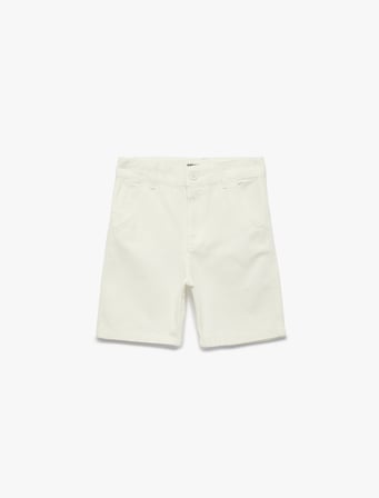 Pamuklu Normal Bel Cepli Basic Bermuda Şort