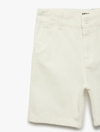 Pamuklu Normal Bel Cepli Basic Bermuda Şort