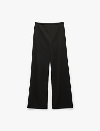 Yüksek Bel Bağcıklı Geniş Paça Pantolon