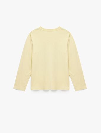 Pamuklu Uzun Kollu Bisiklet Yaka Anime Baskılı Tişört