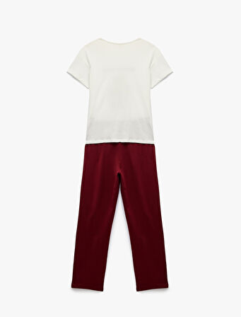 Baskılı Pamuklu 2'i Pijama Takımı